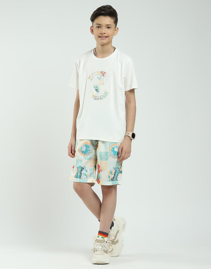 MONTE CARLO Boys Regular Fit Printed Half Sleeve Co-ord Set