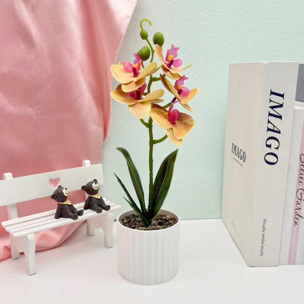 Artificial Plastic Phalaenopsis Flower Bonsai For Event Decoration Home Styling
