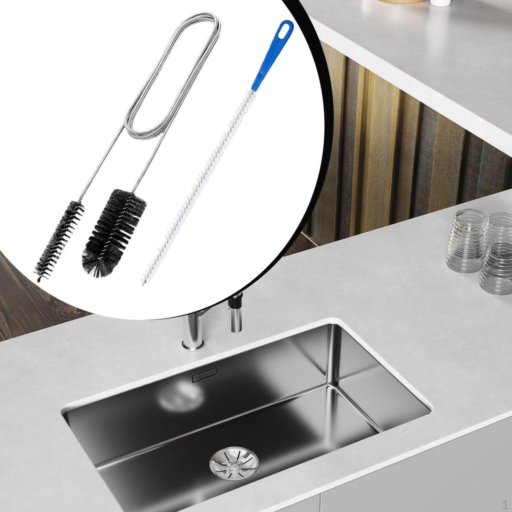 2 Pieces Flexible Drain Brush Tube Cleaning Brushes Easy To Use Sturdy Convenient Hose