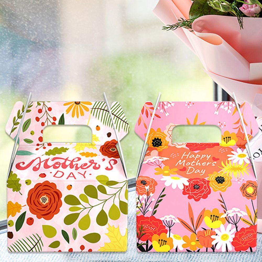 6pcs Cartoon Flowers Candy Boxes Paper Box Candy Cookie Box Gift Packaging Boxes Home Party Decor