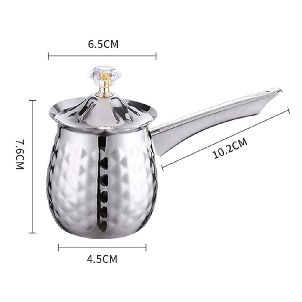Turkish Coffee Pot with Long Handle Milk Frothing Pitcher Small Pot Greek Pot Coffee Moka Pot Butter Pot for Kitchen Men Gifts