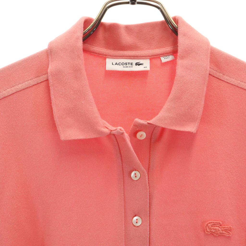 LACOSTE Short sleeve Polo shirt 40 pink Fawn Women Used