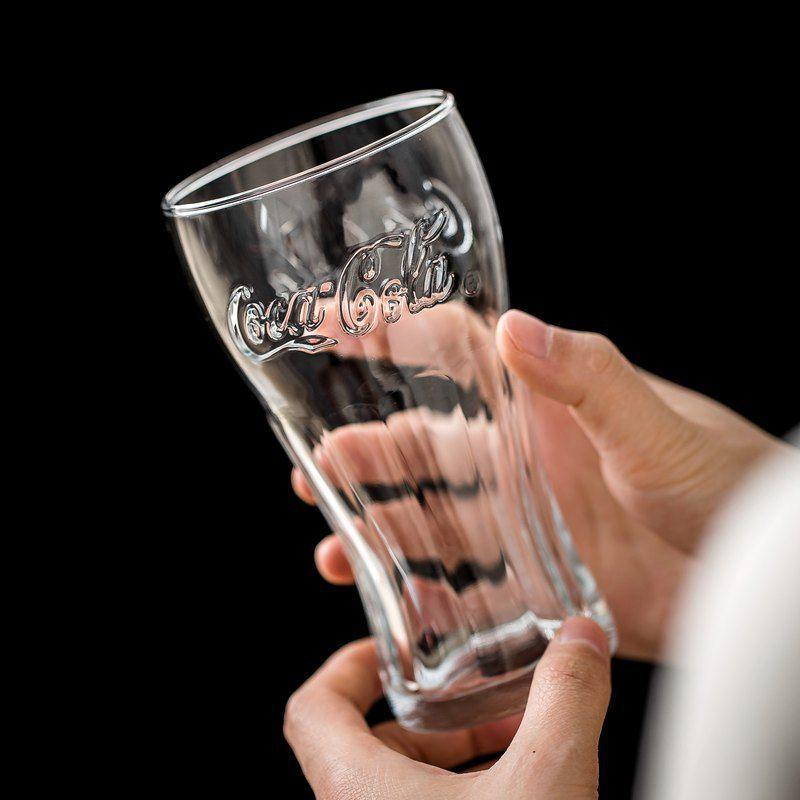 Thickened Clear Glass Beverage Mug - Creative American Style for Juice, Cold Drinks, Cola, or Beer