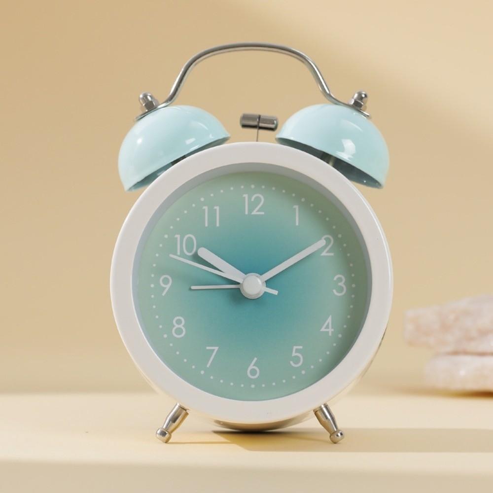 Creative Metal Twin Bell Alarm Clock with Luminous Battery Operated Loud Alarm Clock Colorful Desk Alarm Clock Student Dorm