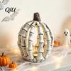 Gothic Home Accents Halloween Skull Pumpkin Figurine, Realistic Resin Skeleton Statue Decorations, Spooky Secret Room Accessories Desktop Ornaments