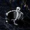 Contenitore Creativo per Caramelle Scheletro di Halloween Rilassato Piatto per Stuzzichini, Ciotola in Resina a Rilievo 3D per Stoviglie Gotica Snack Salse, Stoviglie da Festa