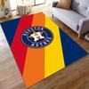 Houston Astros Logo with Colorful Stripes Rug Non-slip rug suitable for living room and bedroom sofas.
