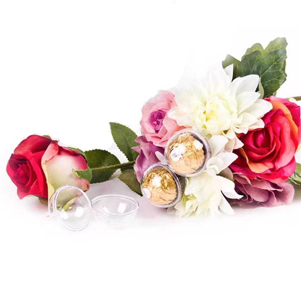 100pcs Transparent Chocolate Flower Plate Box DIY Handmade Plastic Chocolate Wrapper Case Practical Chocolate Ball Holder