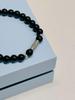 Natural Silver Obsidian Double-Layer Beaded Bracelet in S925 Sterling Silver - Simple Retro Design, Perfect for a Girl's Birthday Gift.