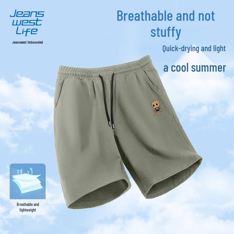 JEANSWEST LIFE Men s Cotton Cartoon Print Beach Shorts 4XL