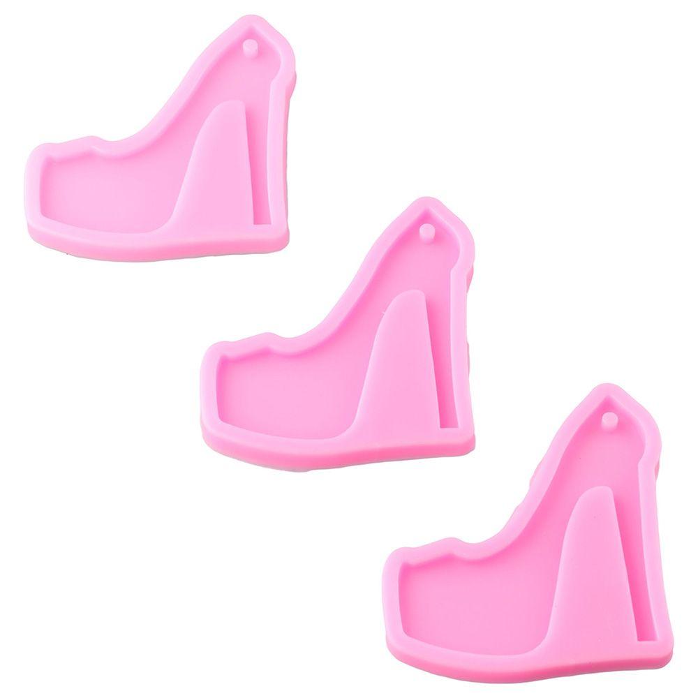 4pcs High Heel Chocolate Molds Silicone High Heel Silicone Molds Pink 8.2*7.2cm Silicone Molds Shoe Molds Keychain
