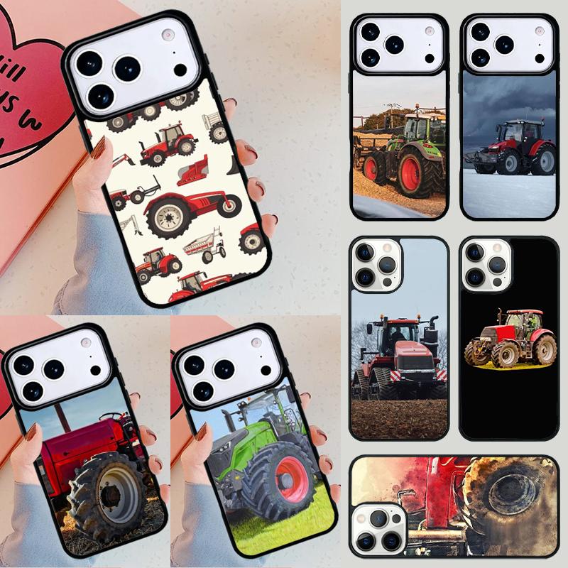 Red Tractors Car Phone Case For iPhone 17 Air 14 15 13 12 Max Cover For Apple 16e 11 Pro Max Plus Coque