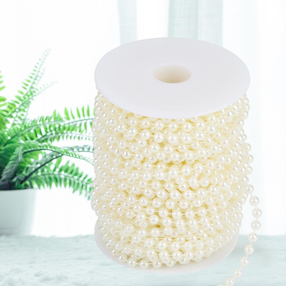 25mCelsiusroll Grinding Pearl Wire Beads Garland String   Wedding Decoration 6mm(white)