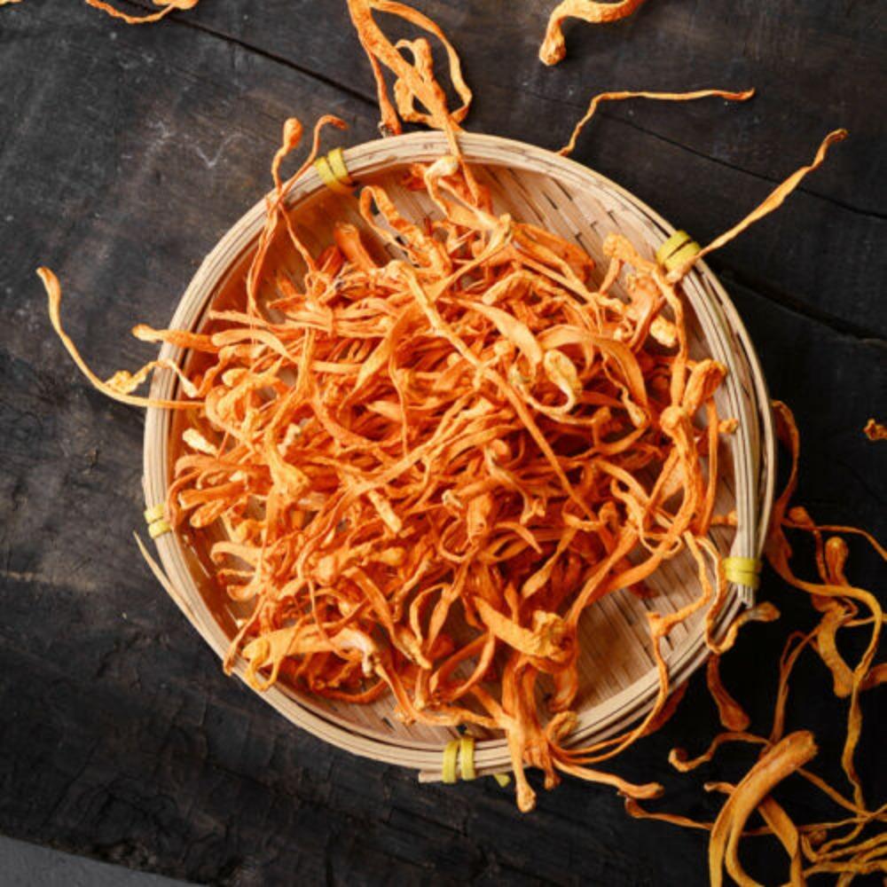 100g 500g Dried Chinese Cordyceps Militaris, Chong Cao Hua, North Cordyceps Herbal Tea
