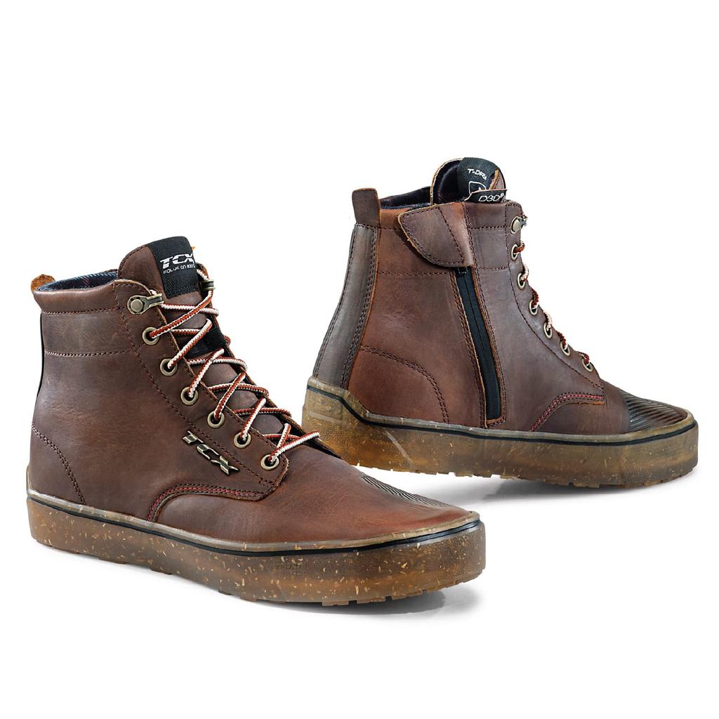 Daytona TCX Motorcycle Riding Genuine Leather Side CE 7307W Dartwood 19291 Shoes, (Grained Cowhide), Waterproof, Zip, Standard, Waterproof, Brown,