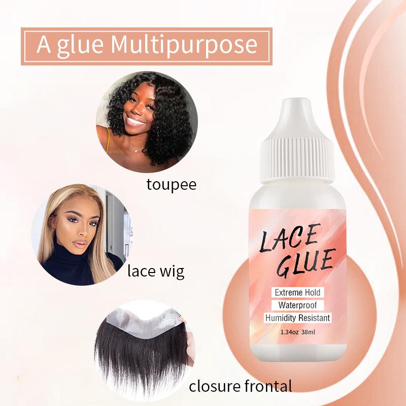 Lace Wig Glue - Extreme Hold, Waterproof & Humidity Resistant for Lace Wigs (38ml with Applicator) Lace Wig Glue Strong Adhesive