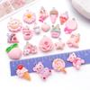 DIY Resin Pink Bear Lollipop Ornaments: Necklace, Earrings, Key Pendant Accessories