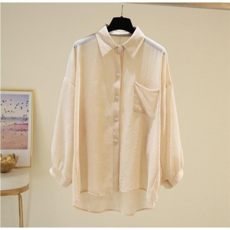 Summer Womens Thin Cardigan Hollow Out Korean Style Loose Long Sleeve Chiffon Shirt Jacket Casual Outwear