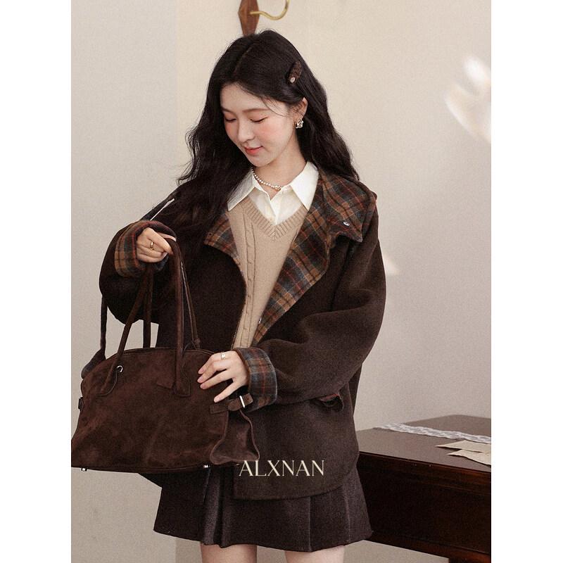 Deer South Women s Retro Hooded Wool Coat M