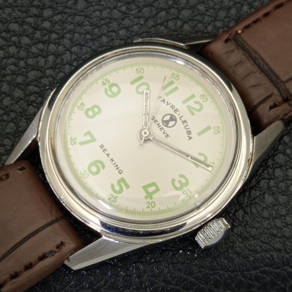 FAVRE LEUBA SEA KING VINTAGE HAND-WINDING SWISS MENS SIGN CASE WATCH A702026-5 R208-a702026
