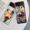 Yellow Duck Phone Case For Samsung Z Flip 7 6 5G Galaxy Z Flip 5 4 3 Black Hard Cell Cover Luxury PC Shell Coque