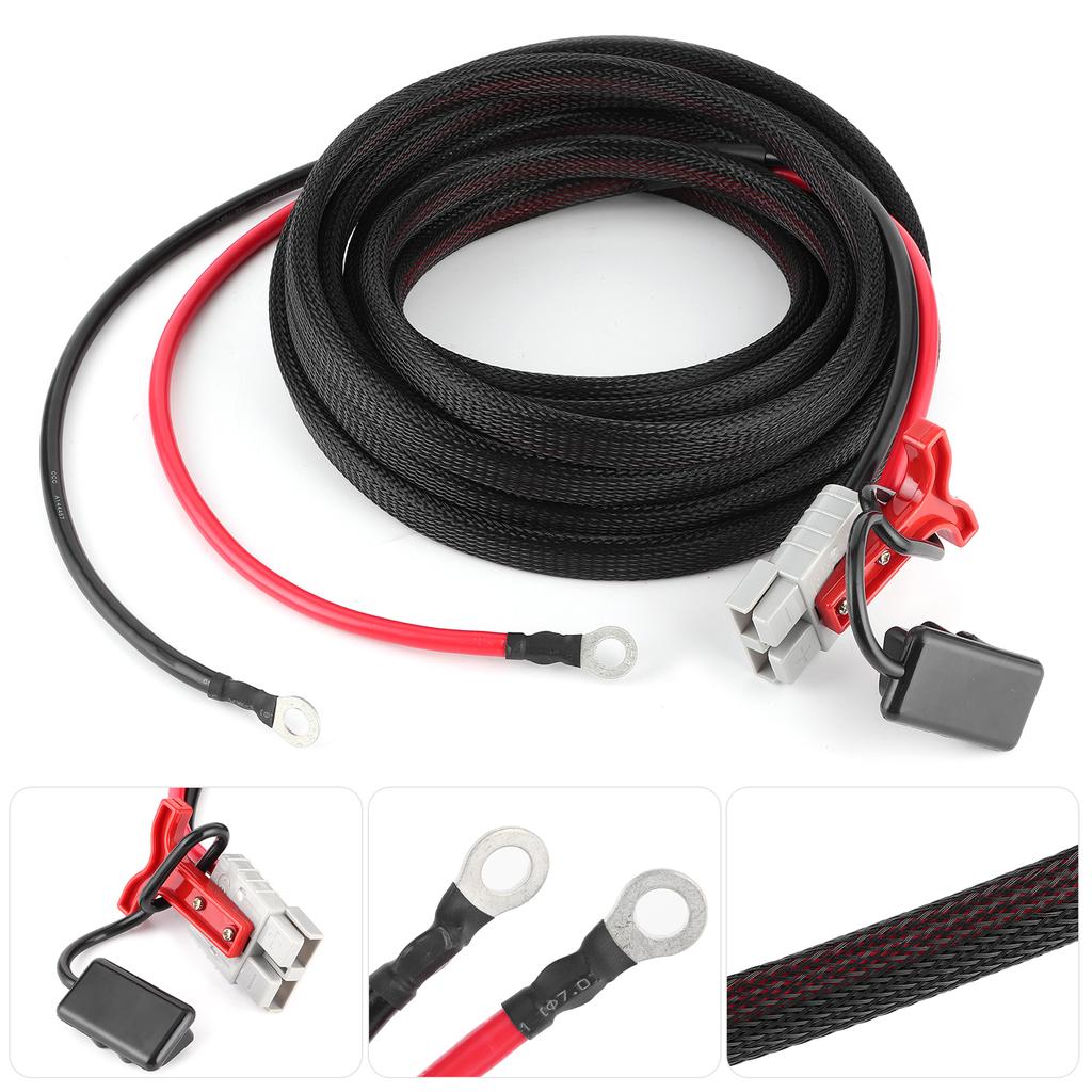 19.7ft Battery Plug Connection Cable 600W 50A SMH To O Type Terminal Power Cord for RV Motorhome Cam