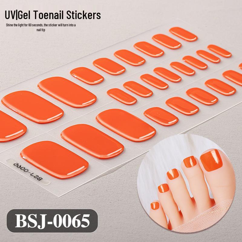 Zhengxiang Solid Color Semi-Cured Gel Nail Stickers for Pedicures