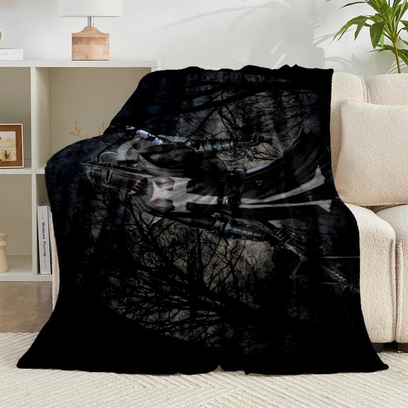 1PC Knightly Valor And Patriotism Flannel Blanket Gift, Suitable for Both Men And Women, Soft Ideal for Beds And Sofa, Birthday Or Christmas Gift