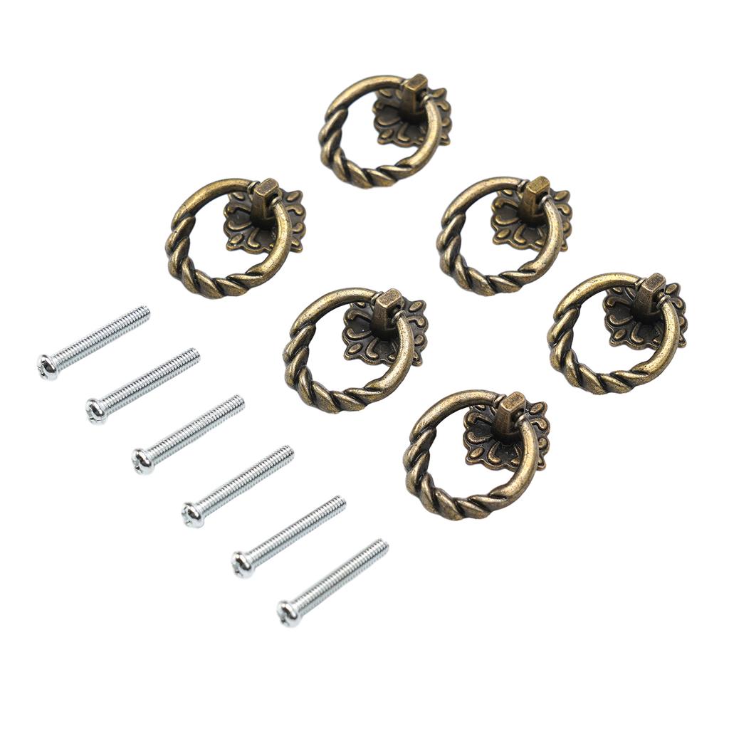 6 Pack Vintage Style Zinc Alloy Cabinet Knobs for Drawer Door Cupboard Pull Handles Suitable for Home Furniture Applications