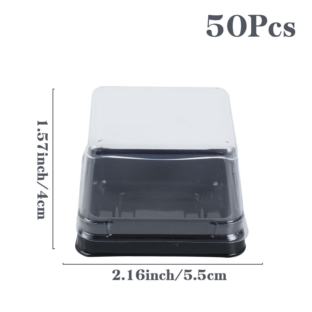 

50 шт. мини-контейнер для десерта и торта, прозрачный контейнер для кексов, кондитерских изделий, выпечки, коробки для свадебной вечеринки, рождественский подарок