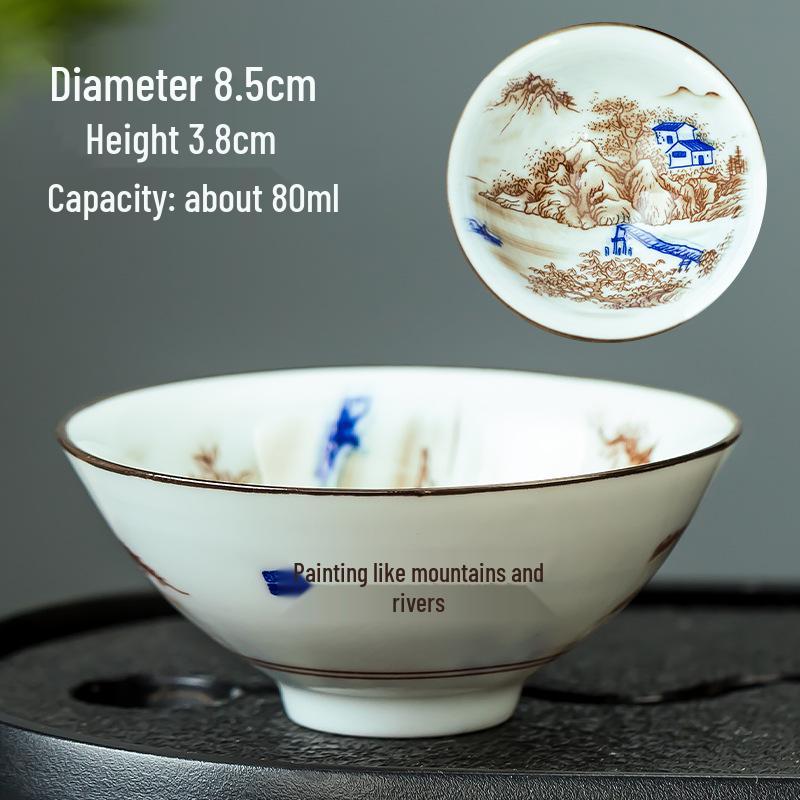 Blau-weiße Douli-Teetasse aus Porzellan für Kung-Fu-Tee