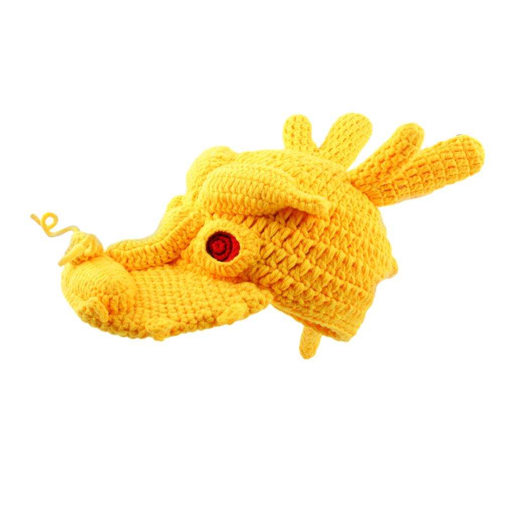 Halloween Funny Hat Knit Dragon Head Shape Hat Fun Crazy Hats Christmas Accessory Carnival Party Cute Hat for Adults