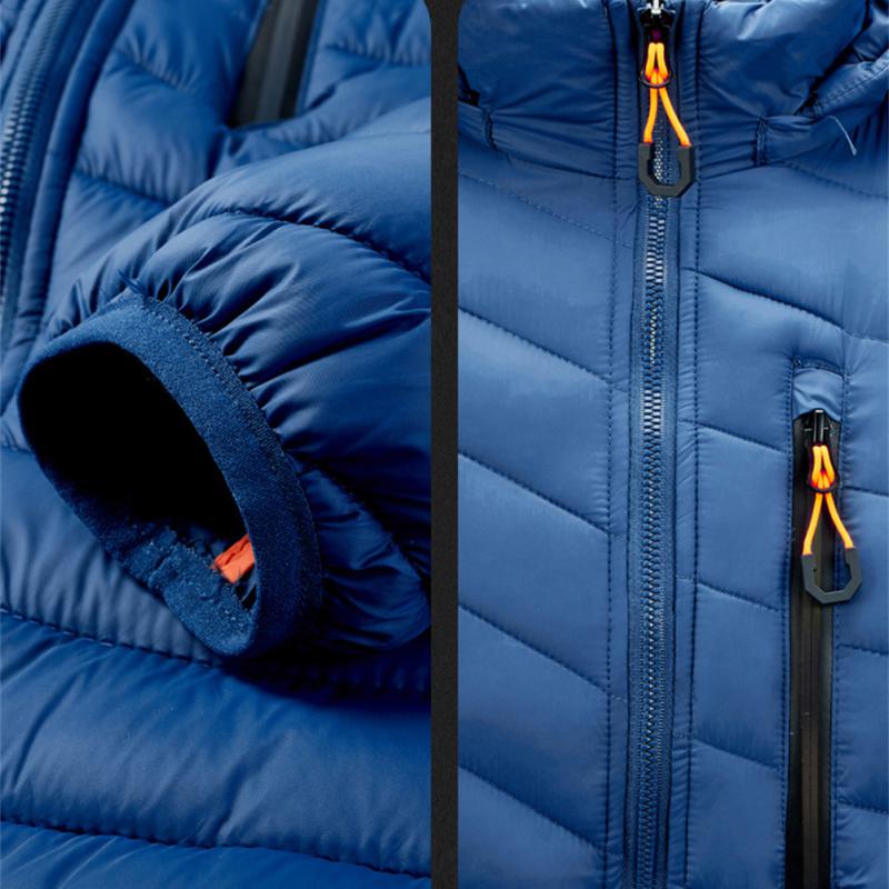 Warm Jacket Men Windbreaker Autumn and Winter Hooded Parkas Men's Fashion Casual Lightweight Cotton Padded Jacket Coat Male