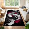 Koi-Fische und Kirschblüten Rutschfester Heimteppich Design für Wohnzimmer Schlafzimmer Büro Dekor Geschenk mit Lebendigem Muster und Bequem