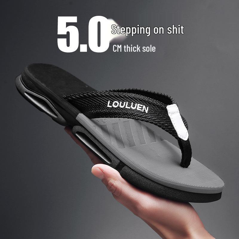 

Мужские вьетнамские летние шлепанцы с нескользящей подошвой: Уличные сандалии с перемычкой между пальцами и уникальной амортизацией, идеально подходящие для пляжных видов спорта 42