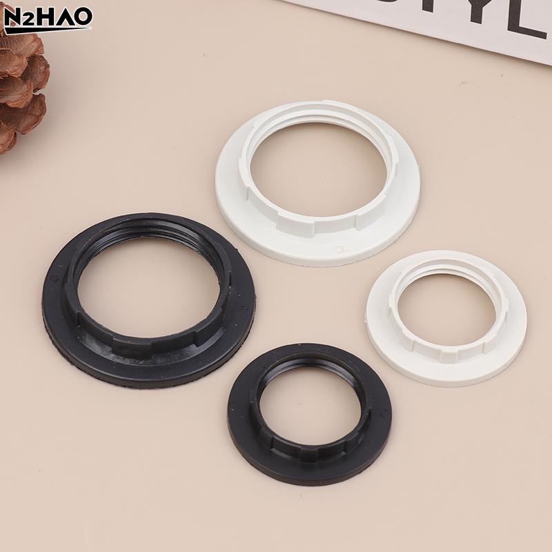 10Pcs E14 E27 Threaded Lamp Socket Rings Pack Black White E12 E26 Lock Lamp Shade Rings For Standard Base Lamp Holder