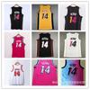 Miami Heat 14 Tyler Herro Maglia da Basket Ricamata Uomo Donna Traspirante Performance Sportswear Autunno
