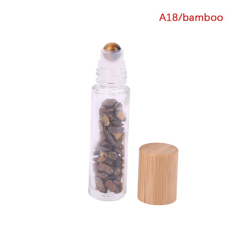 10ml Natürlicher Edelstein Roll-On Flasche Nachfüllbar Ätherisches Öl Körperparfüm Glas innen Heilkristall Schönheits-Chips 1 Stück