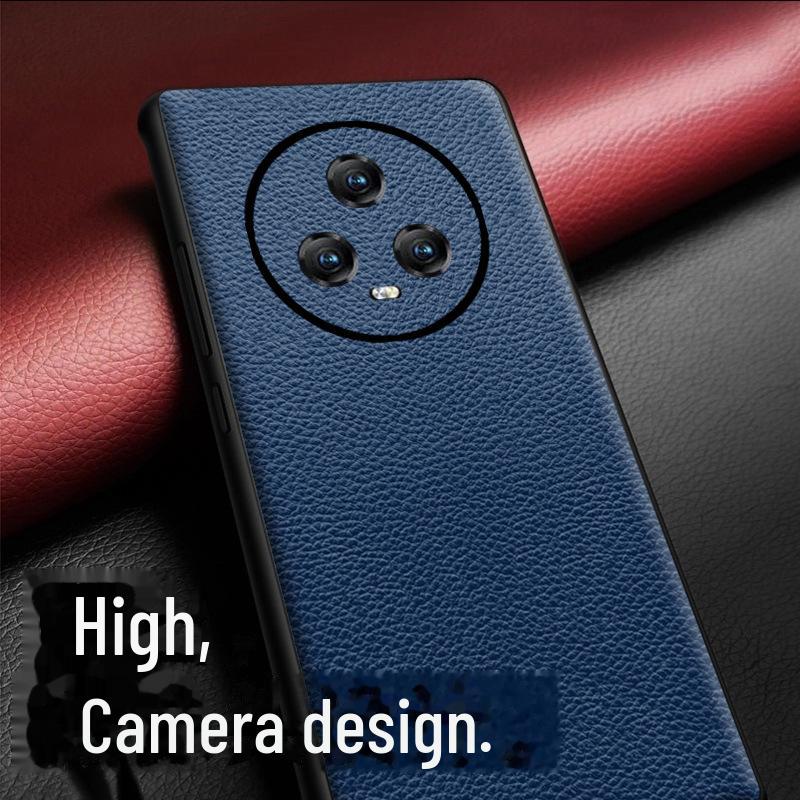 Honor Magic5 Ultimate Edition Litchi Pattern Genuine Leather Phone Case