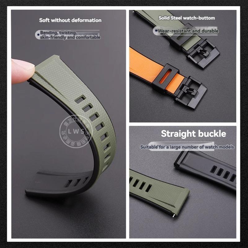 For CASIO GA-2000 GA2000 GA-2200 PRG-600 prg-650 PRW-6600 Series Watch Chain Soft Silicone Rubber Strap Orange Wristband 24mm