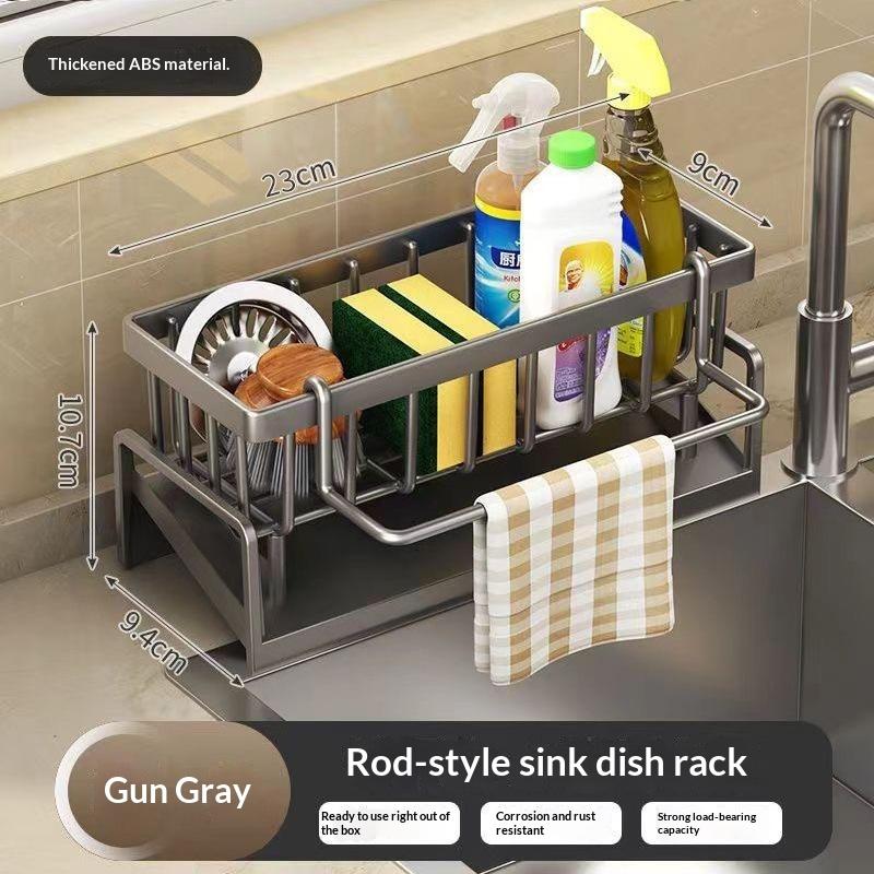 Kitchen Sink Storage Drying Rack Countertop Sponge Brush Holder Multifunctional Drain Organizer For Kitchen Counter Storage