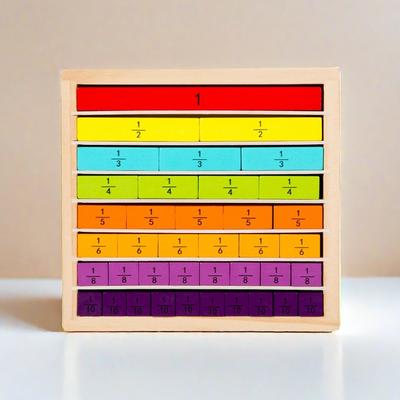 Holz-Bruchspielzeug, Zahlenzerlegungs-Puzzlebrett, Lernhilfe für Brüche für Kinder