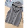 Nuovo Pullover da Donna Autunnale Cardigan Largo Gilet Giacca con Cappuccio Casual Senza Maniche Top Versatile