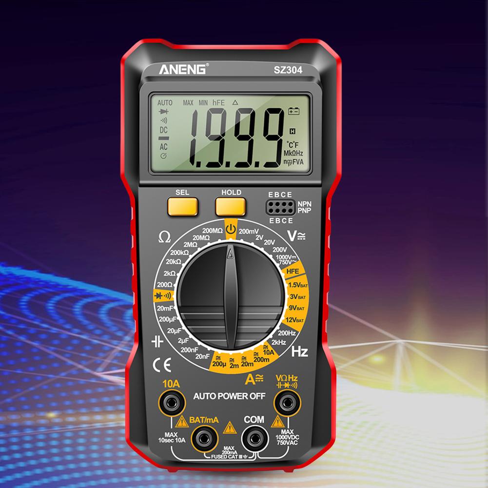 ANENG Digital Multimeter Multifunctional Voltage Resistance Meter AC/DC Voltage Current Ohm Test Tool for Diode/Transistor Check