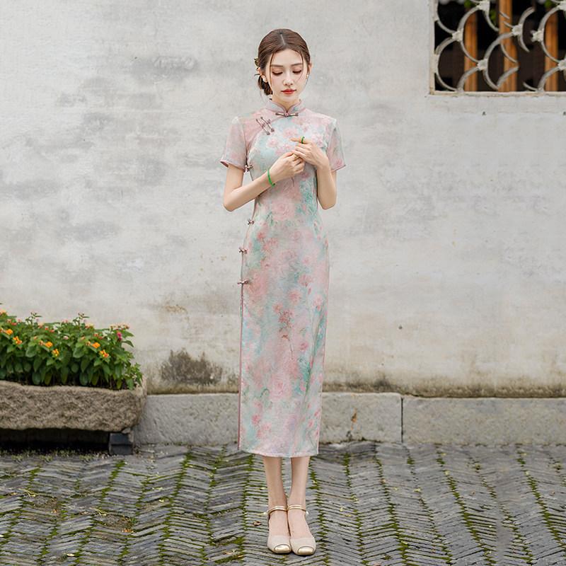 Guofeng new Chinese-style Suzhou long cheongsam improved young 1011 new women's high-end sense can be worn daily in summer