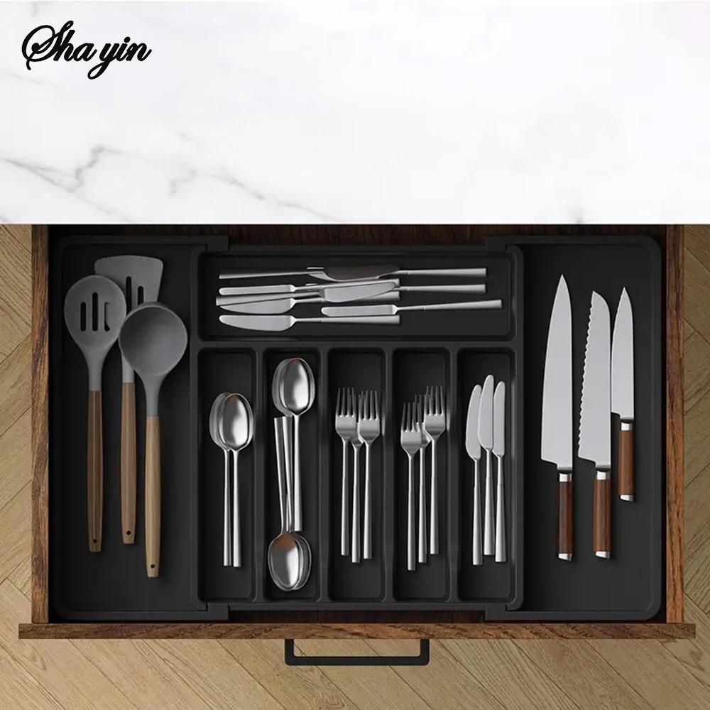 Household Expandable Cutlery Storage Box, Classified Storage Chopsticks, Spoons, Kitchen Drawers, Organized Storage