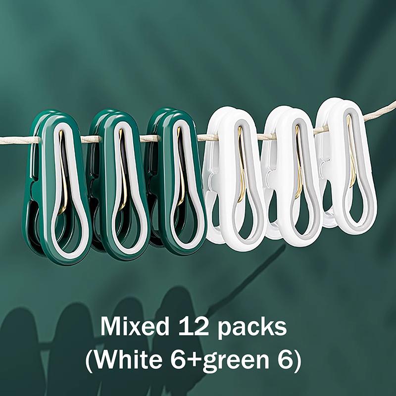 12Pcs/set PP Non Marking Clips For Drying Clothes Windproof Clip Household Small Clips Food Snack Bag Sealing Clips