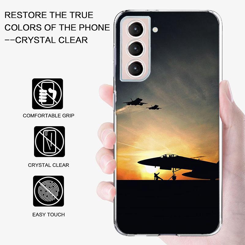 Military Aircraft Warship Fighter Phone Case For Galaxy A14 A24 A34 A54 Samsung A02S A12 A22 A32 A42 A52 A72 A13 A33 A53 5G A03