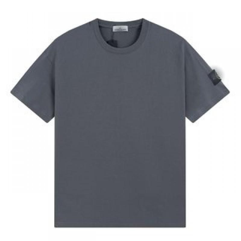 STONE Crewneck T-Shirt Loose Fit Short Sleeve Men Women Casual Basic Top