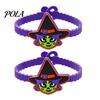 Halloween Themed Jewelry for Kids 2PCS Cartoon Bracelets, Ghost/Pumpkin/Black Cat/Skull/Witch/Little Devil Shape, Adjustable Party Decorations